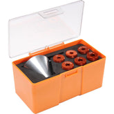 Lyman Brass Smith Pro Powder Funnel System with aluminum body and caliber-specific inserts